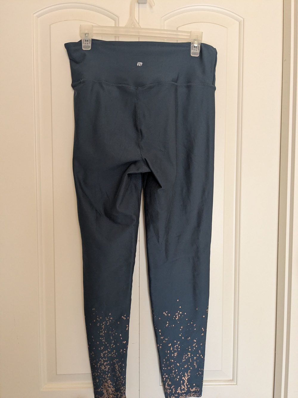 Marika Dark Turquoise Leggings with Gold Speckle Accents. Women XL - Picture 9 of 14